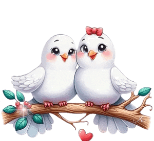 Gif animé amour oiseaux